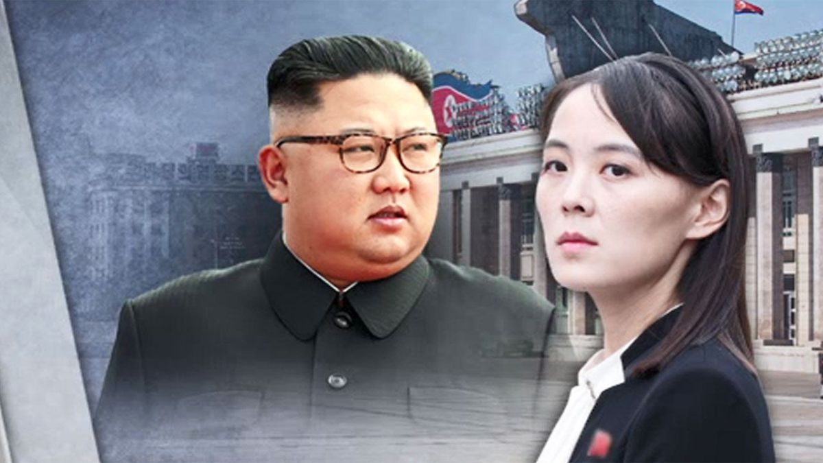 ▲朝鮮(北韓)領導人金正恩、金正恩的妹妹金與正。（圖／翻攝自韓國 SBS 新聞）