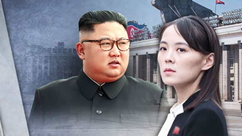 ▲朝鮮(北韓)領導人金正恩、金正恩的妹妹金與正。(圖/翻攝自韓國 SBS 新聞)
