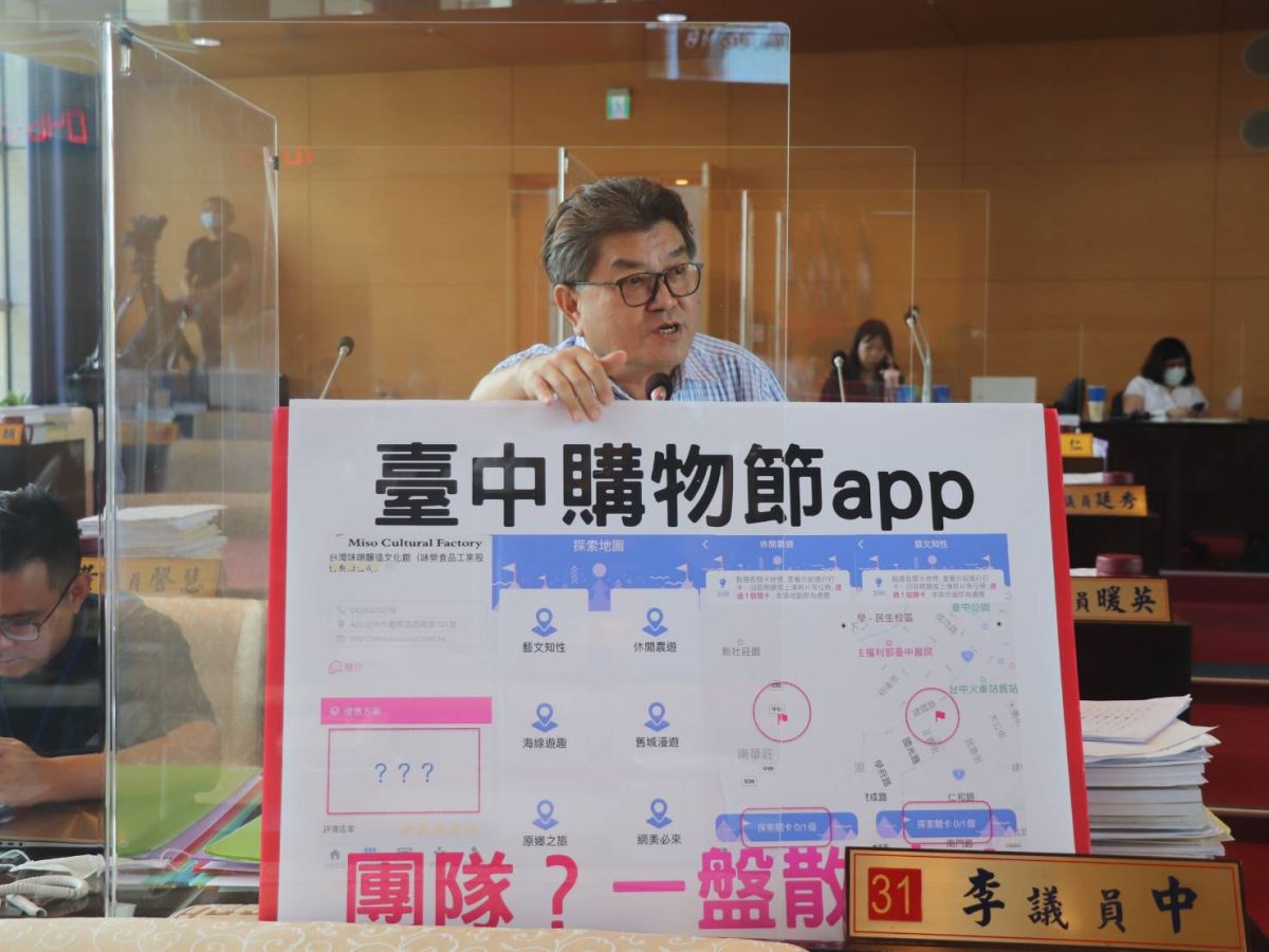 ▲國民黨議員李中指出，當前市政府團隊是「亂成一團、不成一隊」，建議盧秀燕市長要勇敢向前高雄市政府韓國瑜團隊借將(圖／柳榮俊翻攝2020.6.16)