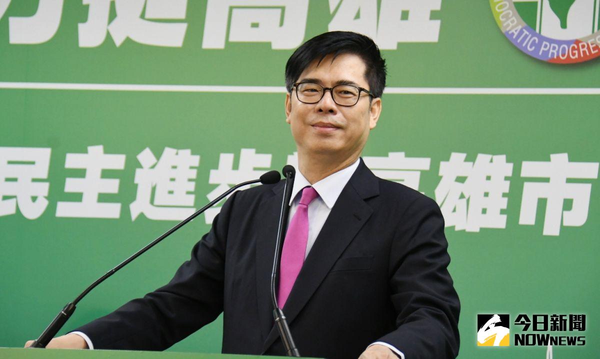 ▲行政院副院長陳其邁17日宣布辭官投身高雄市長補選。（圖／記者林調遜攝）