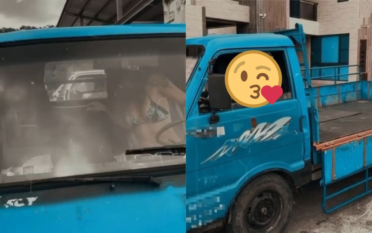 ▲國光女神穿比基尼開貨車。（圖／梁云菲IG） 