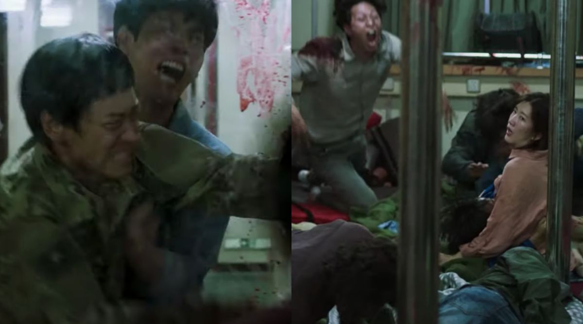 ▲片中，姜棟元（左）的姊姊慘被活屍攻擊。（圖／車庫娛樂）