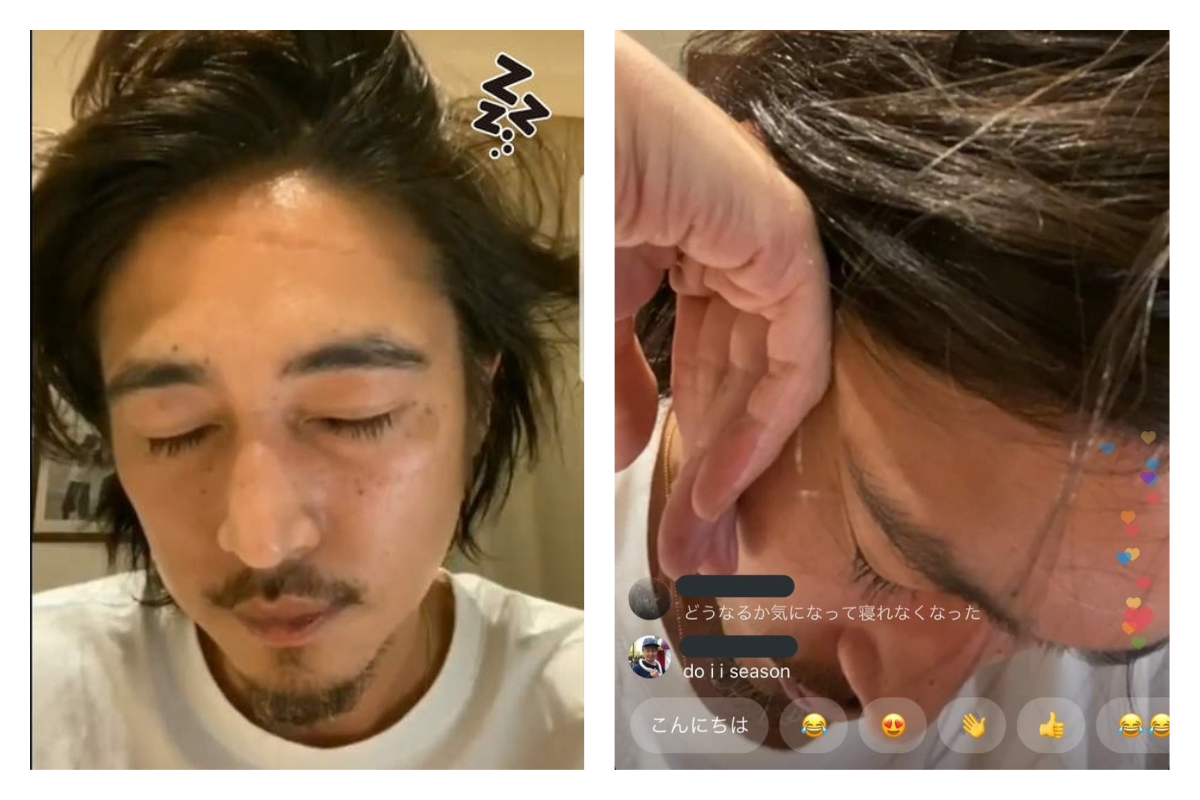 ▲日本性格男星窪塚洋介在直播的過程中睡著，讓網友好傻眼。（圖／翻攝自窪塚洋介的 IG ）