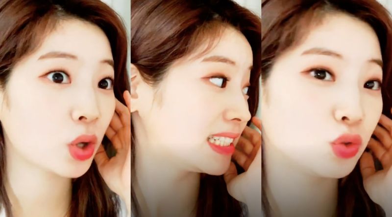 ▲多賢唸周子瑜的表情很多樣化。(圖/VLIVE)