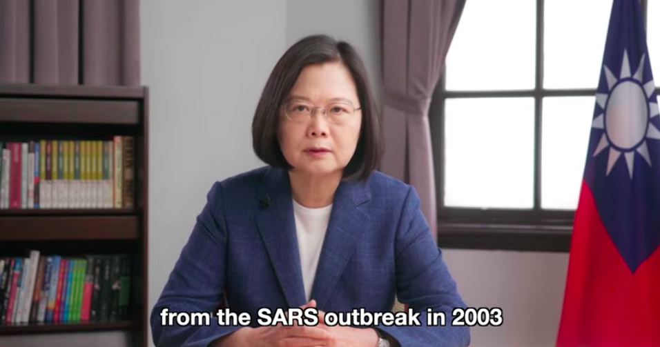 ▲蔡英文於哥本哈根高峰會上發表演說，分享台灣防疫經驗與民主自由資本。（圖／翻攝自總統府）