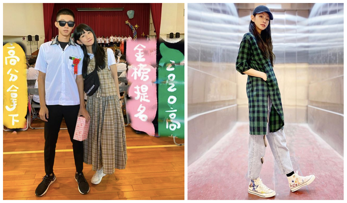 ▲李千那（右圖、左圖右）公布與帥兒的合照。（圖／翻攝李千那IG）