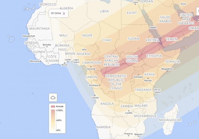 ▲非洲地區的環食帶。（圖／翻攝自