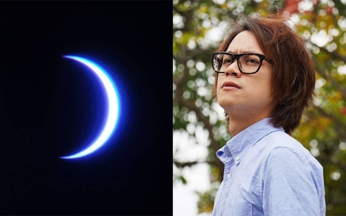 ▲HowHow（右）攜妻賞日環食，關鍵內容掀起討論。（圖／ HowHow IG） 