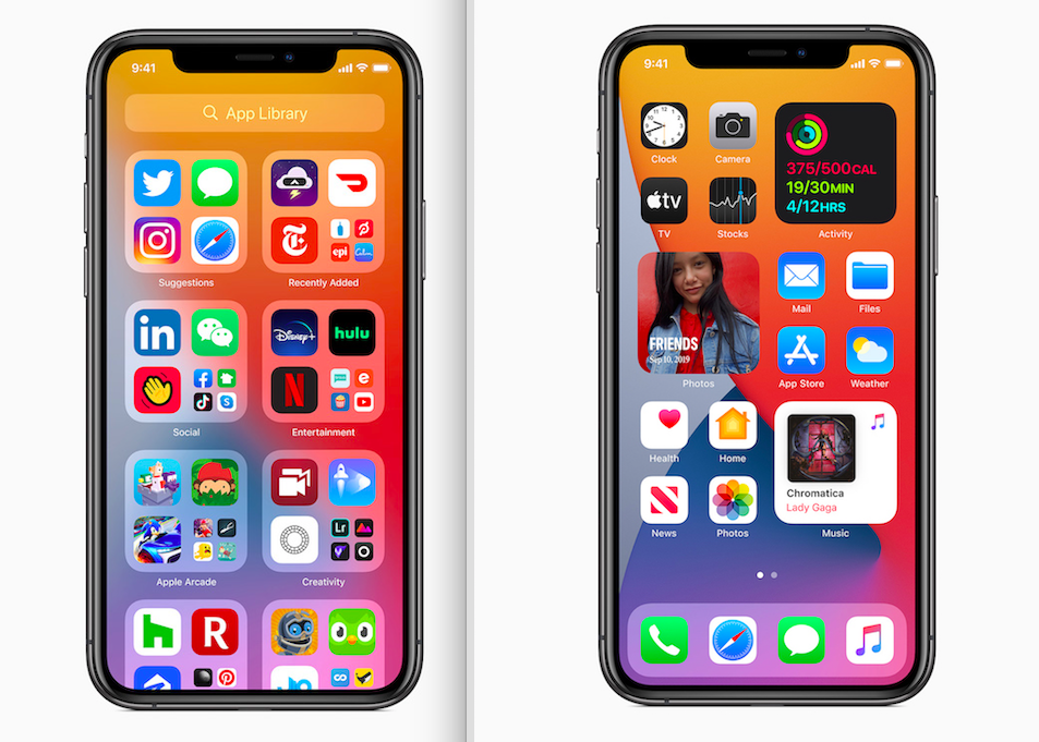▲蘋果手機新版作業系統iOS 14改革後，讓主螢幕畫面設計更自由。（圖／翻攝自蘋果官網）