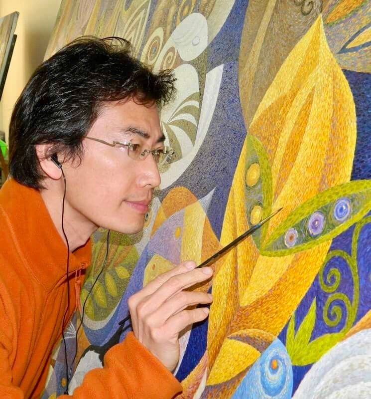 ▲張培均長年參與各項美展,累計已有上百幅作品得獎的紀錄。