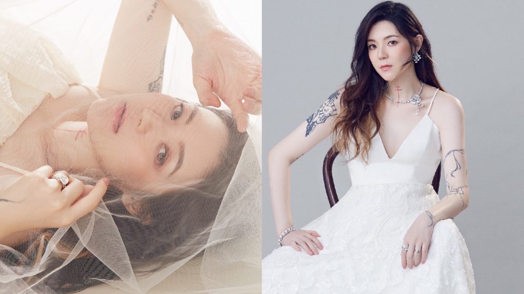 ▲形象率性的歐陽靖，穿上白紗展現女人味。（圖／《ELLE》國際中文版雜誌）