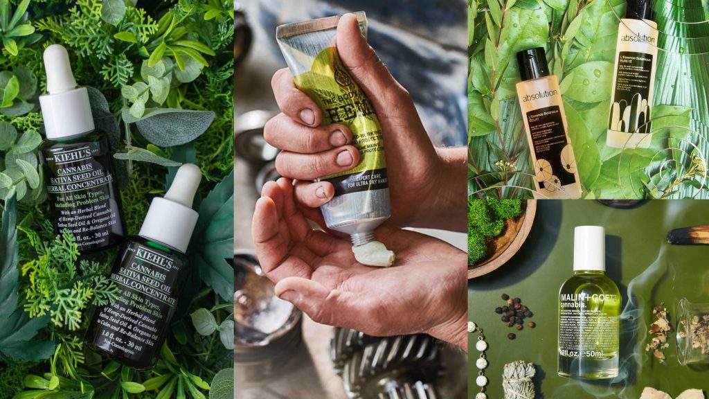 ▲含有大麻籽油的保養品具有顯著的護膚效果。（圖／契爾氏、The Body Shop 、absolution、MALIN+GOETZ）