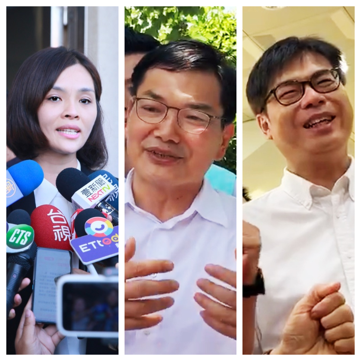 ▲高雄市選舉委員會於今（1）日下午14時30分辦理公辦電視政見發表會，從左至右分別為高雄市長補選參選人李眉蓁、吳益政、陳其邁。（圖/Nownews製圖）