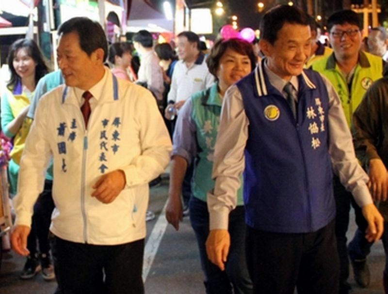 ▲屏東市長林協松（右一）及現任市代會主席蕭國亮（左一）。（資料照／記者黃正忠攝）