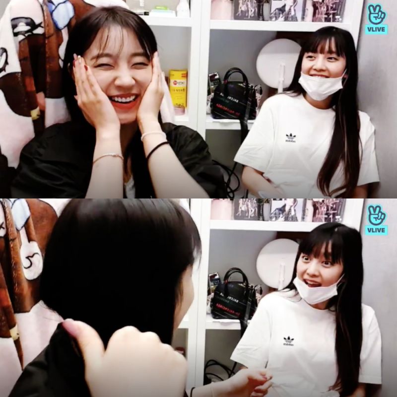 ▲雨琦(左)日前中文吵輸米妮,畫面引起討論。(圖/VLIVE)