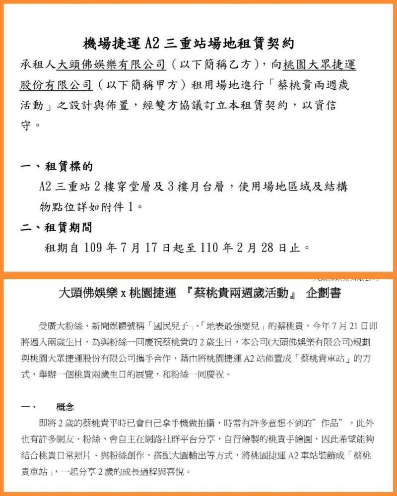▲蔡阿嘎PO出與桃園捷運合作的企劃書。(圖/蔡阿嘎IG)
