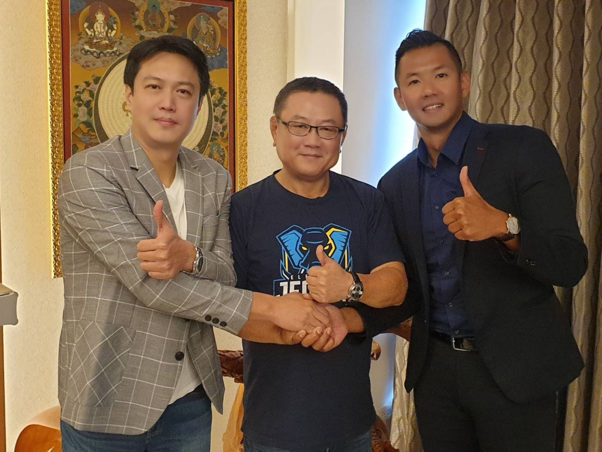 ▲共好盃主辦單位展逸國際企業董事長張憲銘(左)、新聯盟發起人陳建州(右)於7月3日拜會九太科技董事長沈會承(中)。（圖／九太提供）
