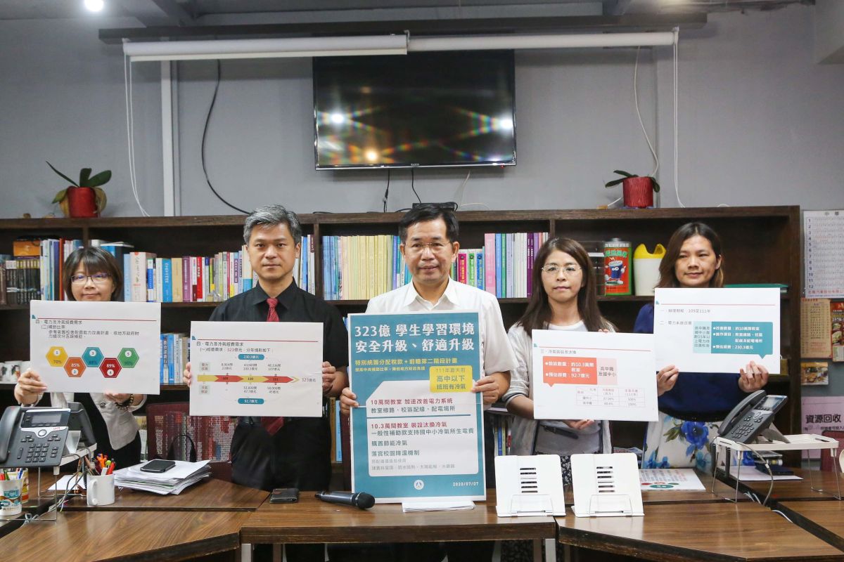 ▲教育部長潘文忠攜手地方政府，規劃投入323億元預算改善老舊校舍及111年前中小學班班有冷氣。（圖／教育部提供）