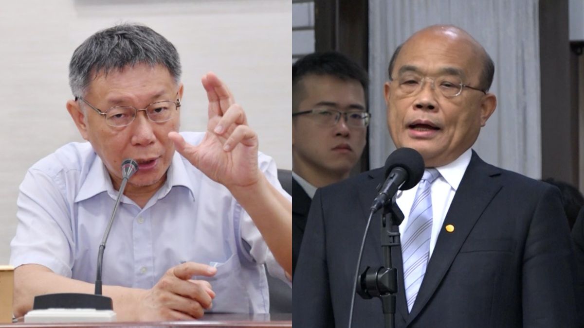 ▲台北市長柯文哲、行政院長蘇貞昌。（圖／台北市政府提供、NOWnews資料照片）
