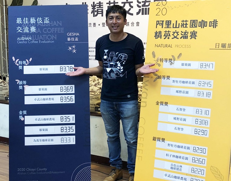 ▲109年嘉義縣「阿里山莊園咖啡精英交流賽」成績揭曉,三項特等獎得主阿里山鄒築園方政倫。(圖/嘉義縣政府提供)