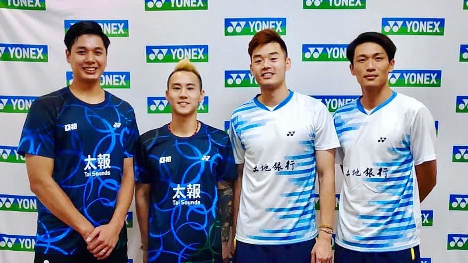 ▲我國男雙組合、世界第19「羊肉爐」盧敬堯（左起）／楊博涵，王齊麟、呂佳彬。（圖／取自楊博涵臉書）