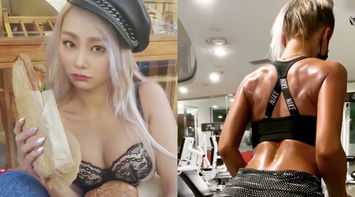 ▲孝琳練出「美人溝」。（圖／孝琳IG）
