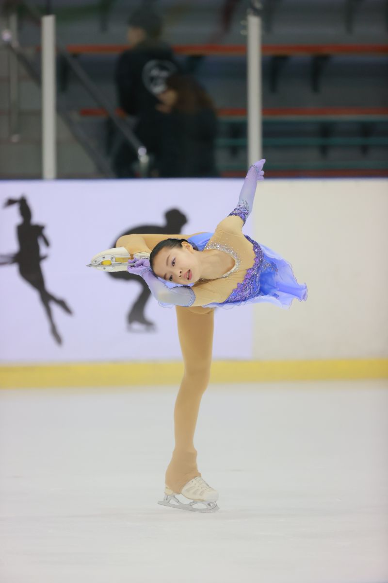 ▲109年台北市青年盃滑冰錦標賽，14歲女將丁子涵。（圖／艾格斯運動攝影公司提供）