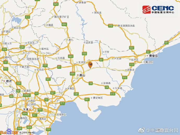 ▲唐山7/12地震。(圖/翻攝自中國地震台網微博)