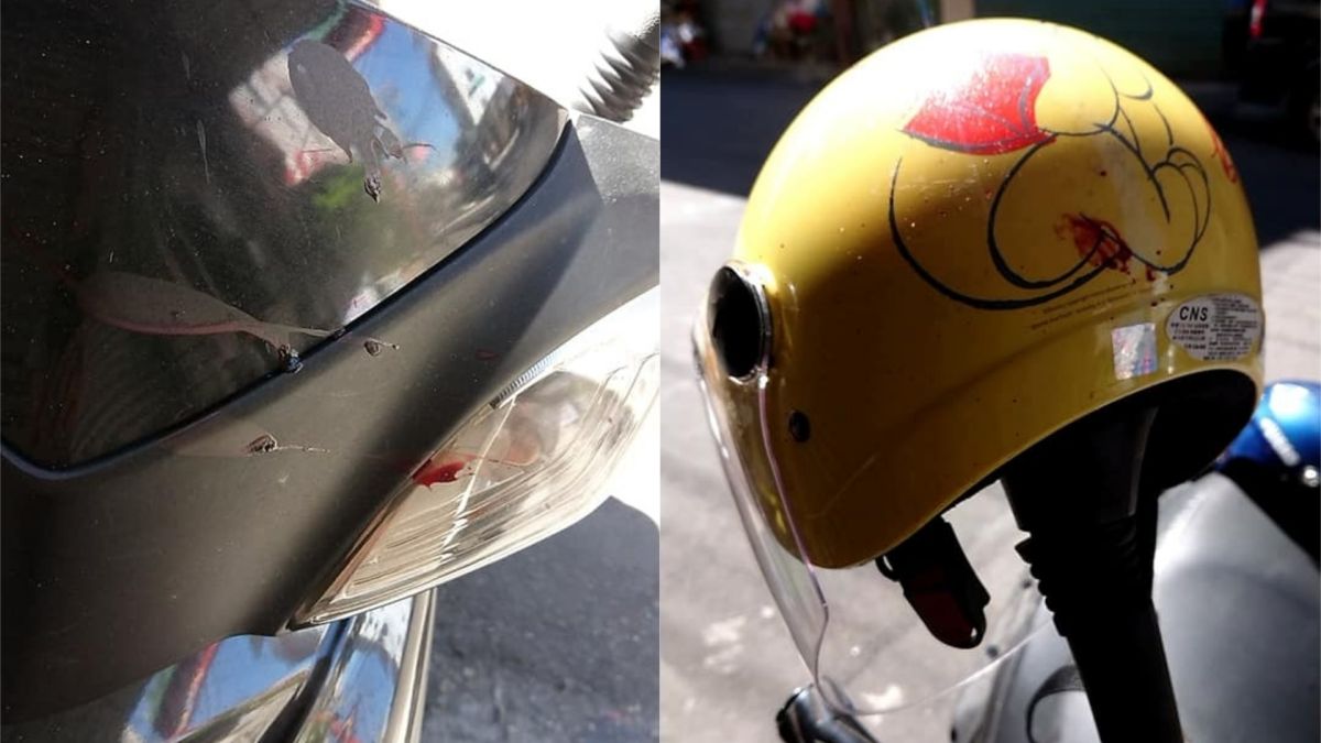 ▲一位女網友日前準備出門時，發現自己機車上出現許多不明血跡，因為擔心可能涉及犯罪，她便立刻報警處理。（圖／翻攝爆廢公社）