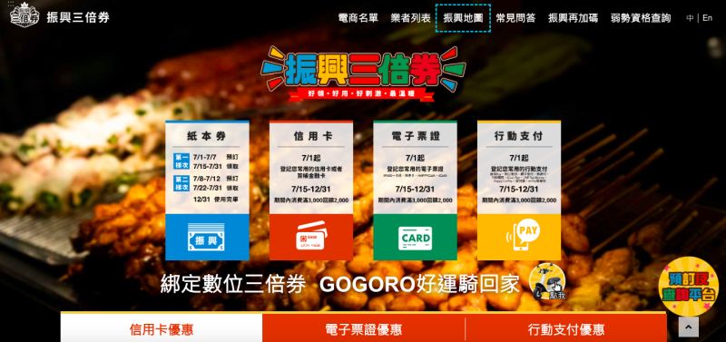 ▲三倍券官網上有郵局存量即時地圖,選項在上方。(圖/翻攝三倍券官網)