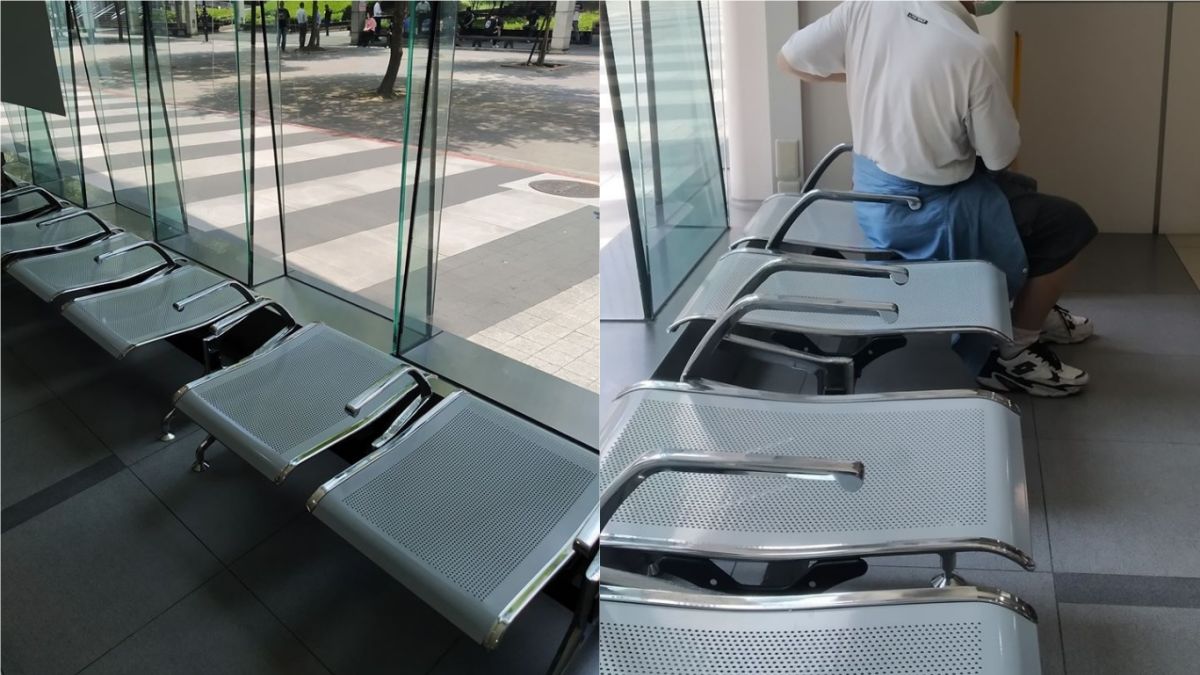 ▲民眾好奇為何有轉運站會有椅子設計「沒有椅背」，引起討論。（圖／翻攝自臉書社團「爆系知識家」）