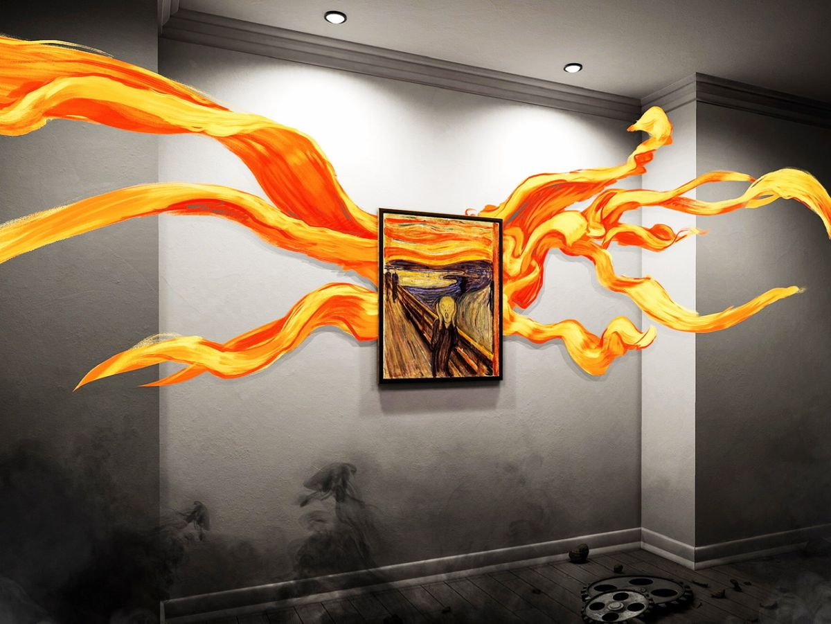 ▲VR電影〈孟克的吶喊〉透過虛擬實境技術，百年名畫被賦予生命。（圖／VR體感劇院提供）