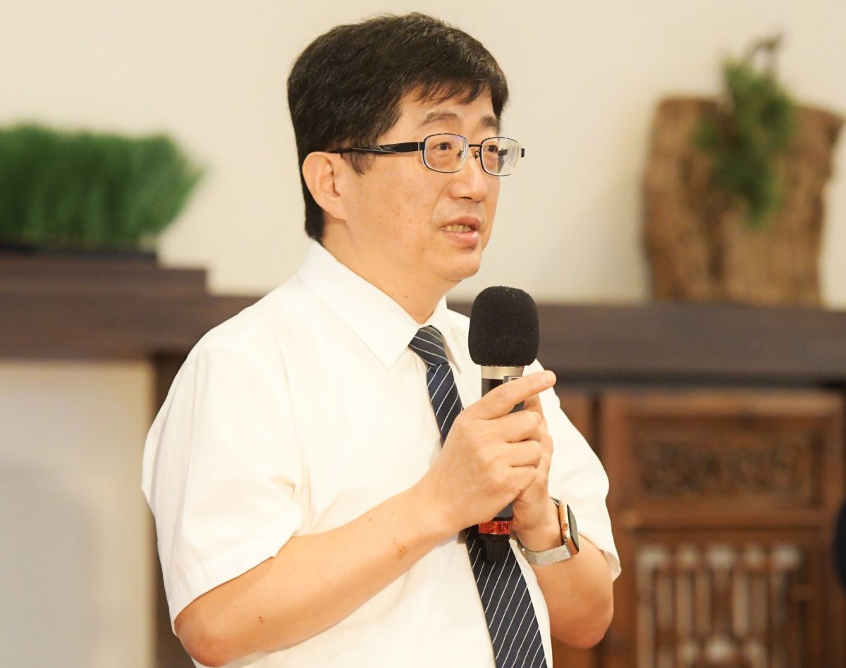 ▲大林慈濟醫院副院長林名男以氣候變遷與健康為題，作專題演講。(圖／記者黃守作攝，2020.07.16)