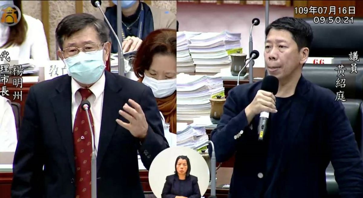 ▲慶富喬地案高市府代理市長楊明州在議會表示，，王端仁是因行政程序外之接觸，未依規定作成書面紀錄，而遭懲戒。（圖／高市議會提供）