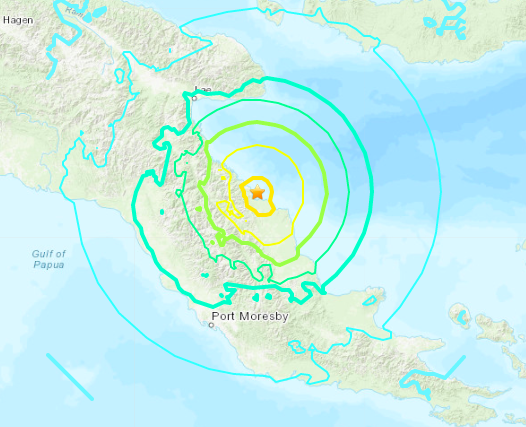 ▲太平洋西南方的巴布亞紐幾內亞發生規模6.9地震。（圖／翻攝自 USGS ）