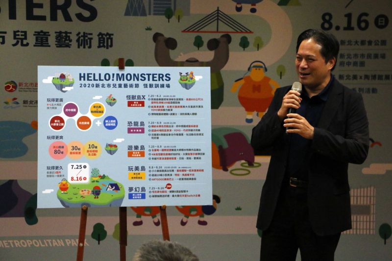 ▲「2020新北市兒童藝術節─怪獸訓練場」即將於7月25日開幕,將在新北大都會公園、市民廣場、府中商圈及鶯歌陶瓷藝術園區等4個場地接連登場。(圖/新北市文化局提供)