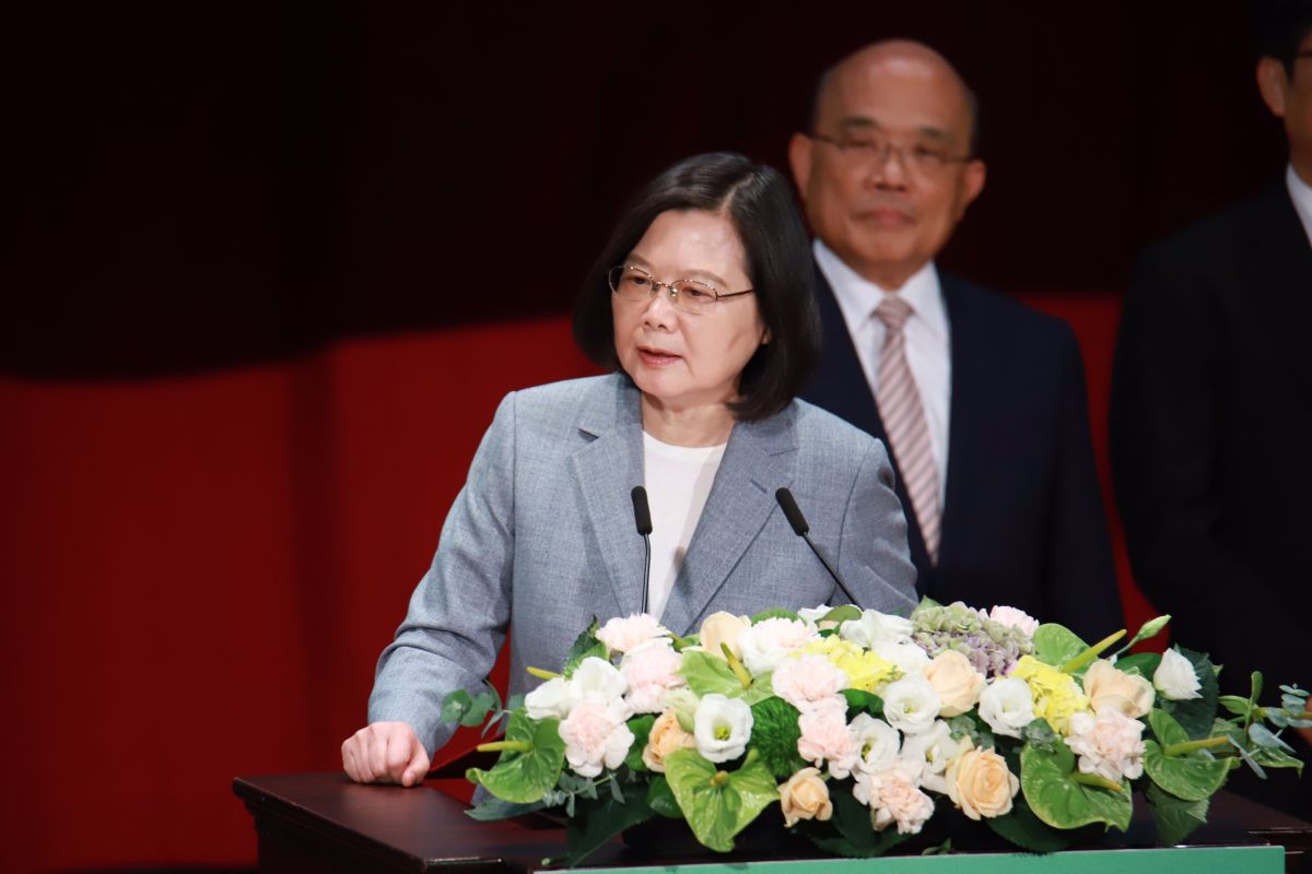 ▲民進黨主席蔡英文於全代會上發表演說。（圖／記者葉政勳攝）