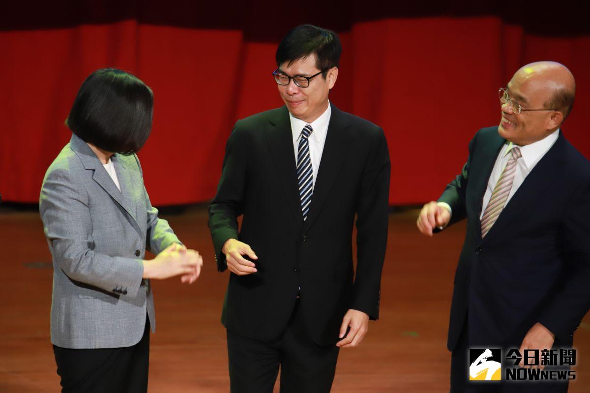 ▲行政院長蘇貞昌（右）表示為了將全力協助陳其邁（中）。（圖／記者葉政勳攝 , 2020.07.19）