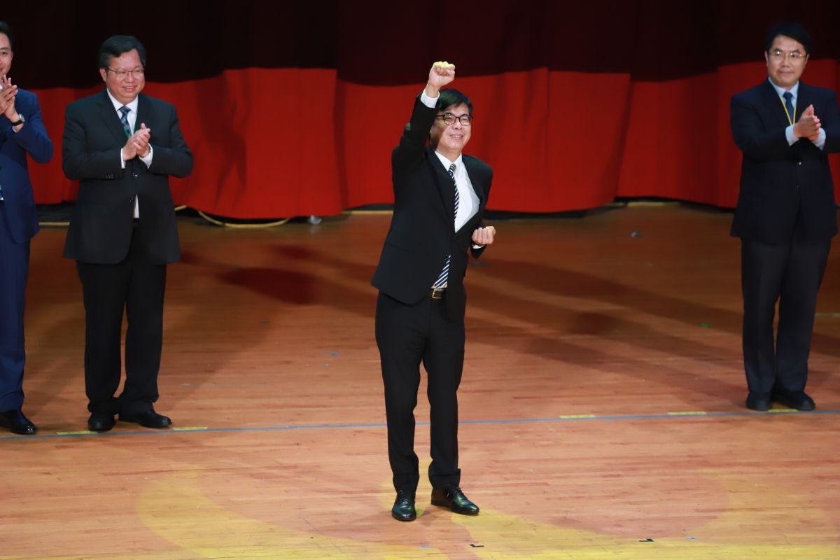 ▲民進黨全代會為高雄市長補選候選人陳其邁造勢。（圖／記者葉政勳攝）