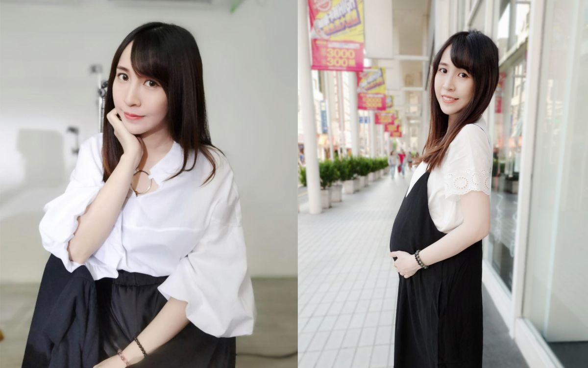 ▲潔哥挺著8個月孕肚，差點被車撞。（圖／潔哥臉書） 