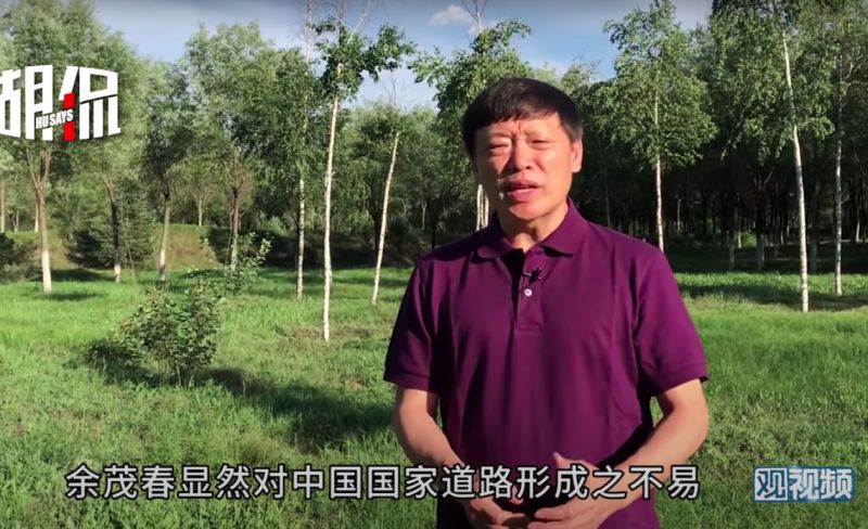 ▲《環球時報》總編輯胡錫進認為,余茂春對中國不是很了解。(圖/翻攝自影片)