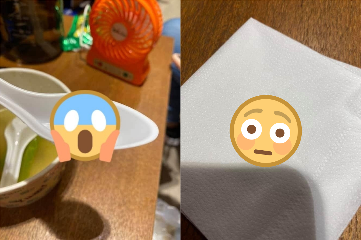 ▲網友喝湯驚覺有像「牙齒」的異物。（圖／翻攝自臉書社團《爆廢公社》）