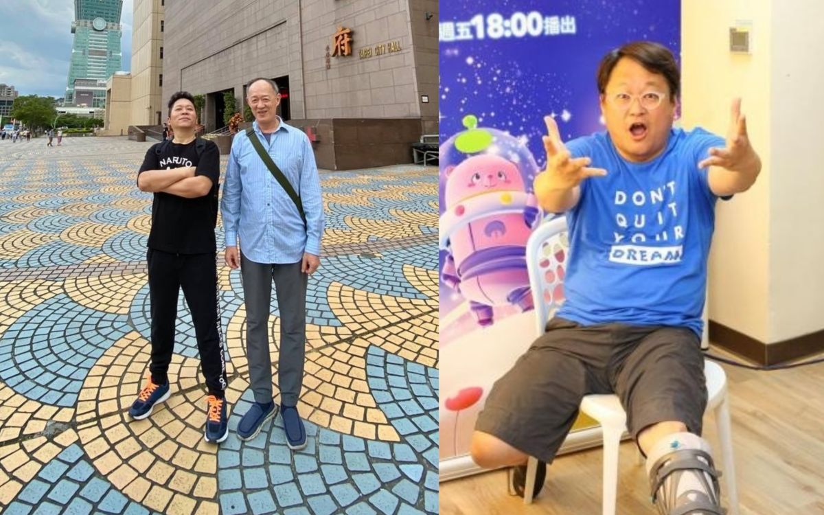 ▲金士傑（左圖右）、卜學亮（左圖左）聯手替趙自強（右）的兒童劇團催票。（圖／公視提供、卜學亮臉書） 