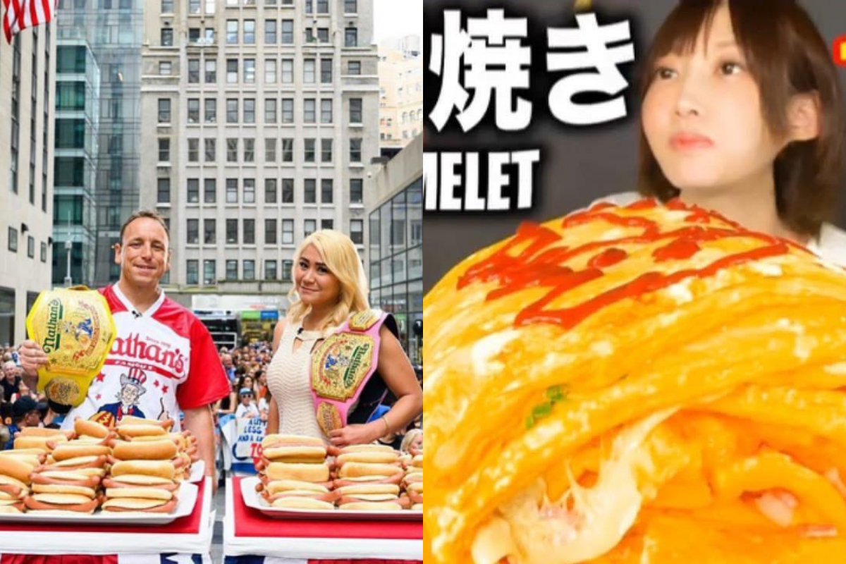 ▲10分鐘吃下75份熱狗堡！盤點世界上超會吃的這些人。（圖/木下佑香臉書、Ig:Joey Chestnut）