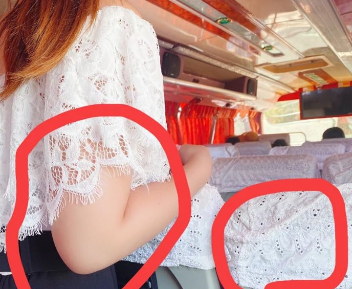 ▲男網友發現自己老婆的衣服和椅背撞衫，讓全場笑翻。（圖／翻攝自爆廢公社二館臉書）