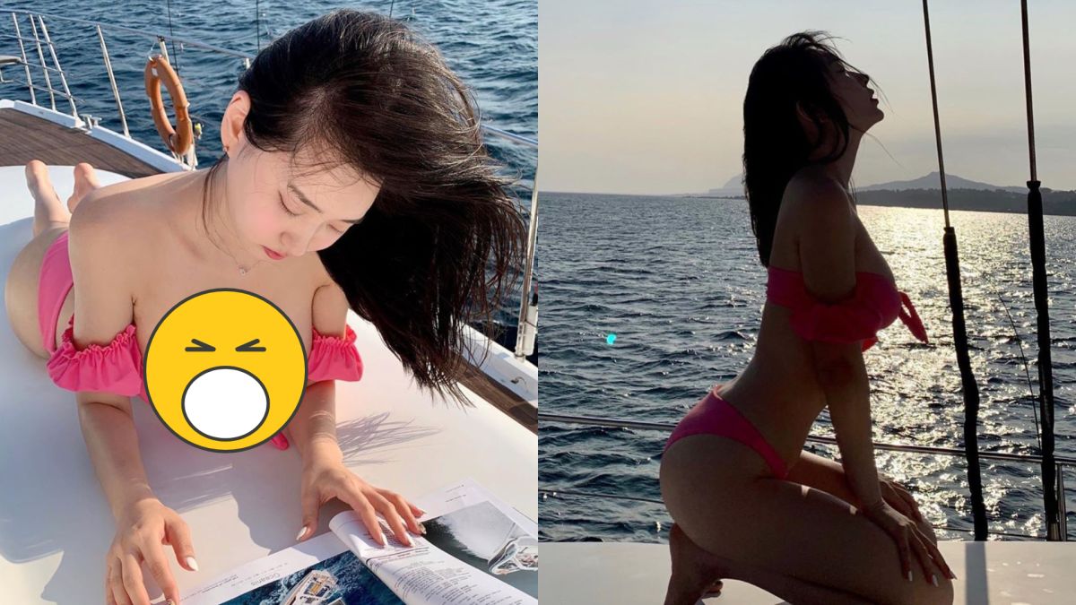 ▲童顏人妻分享比基尼福利。（圖／申才恩IG）