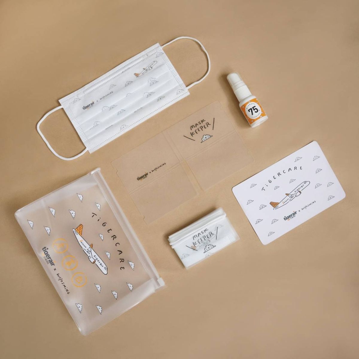 ▲台灣虎航宣布，將自7月戌起，致贈乘客限旺「虎罩包」，確保乘客健康。（圖／台灣虎航提供）