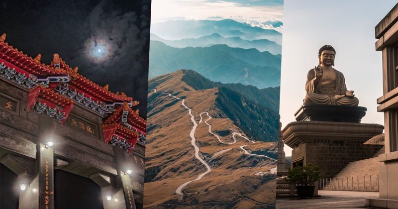 ▲拼圖,由左到右分別設於文武廟、武嶺、佛光山。(圖|Pierre提供)