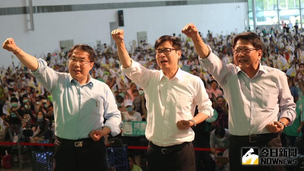 ▲台南市長黃偉哲、高雄陳其邁、屏東現場潘孟安組成「南方首長會做事連線」。（圖／記者鄭婷襄攝，2020.07.25） 