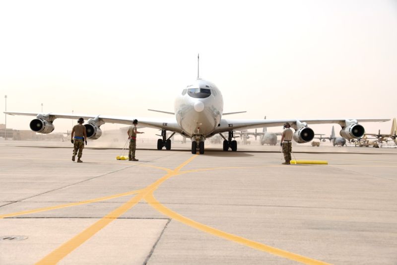 ▲美軍E-8C「聯合之星」（Joint STARS）指揮機近期頻在南海進行偵蒐。（圖／美國空軍）